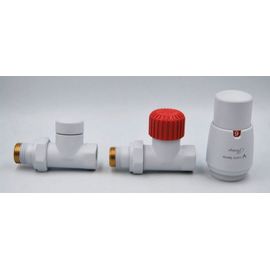 Комплект термостатичний з термоголовкою Royal (Білий, Прямий), Вид підключення: Прямий, Колір: Білий