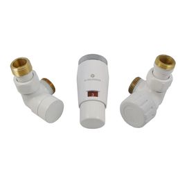 Радиаторный комплект с термоголовкой Schlosser Elegant Mini (Белый, Осевой), Вид подключения: Осевой, Цвет: Белый