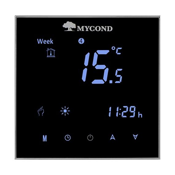 Кімнатний термостат Mycond Block (24V, Чорний), Колір: Чорний, зображення 6