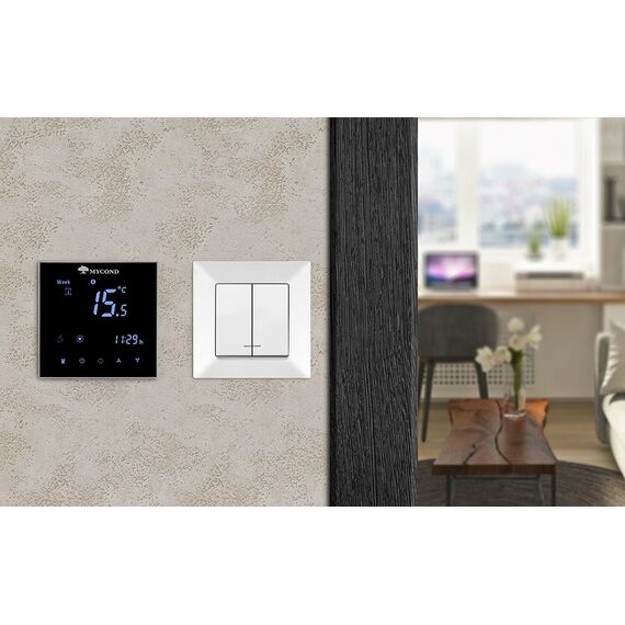 Кімнатний термостат Mycond Block (24V, Чорний), Колір: Чорний, зображення 2