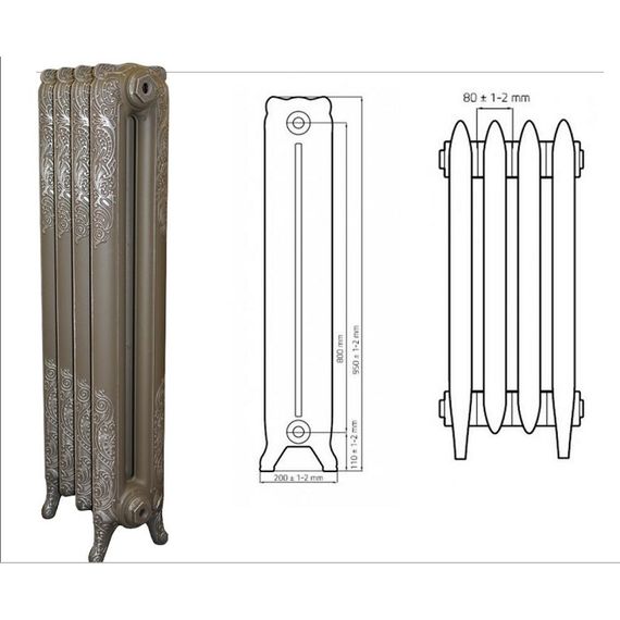 Чугунный радиатор Demir Dokum Nostalgia, Высота: 500, Кол-во секций: За секцию, изображение 6
